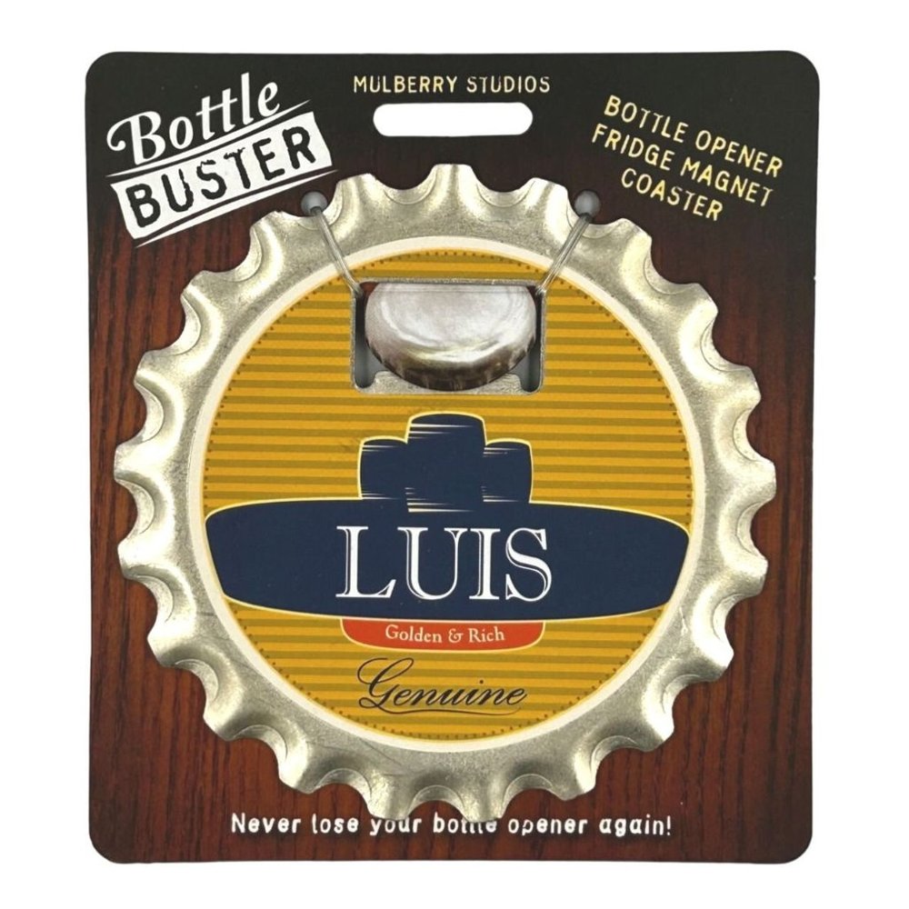 Luis Bottle Buster Bottle Opener Fridge Magnet Coaster Pre-Personalized